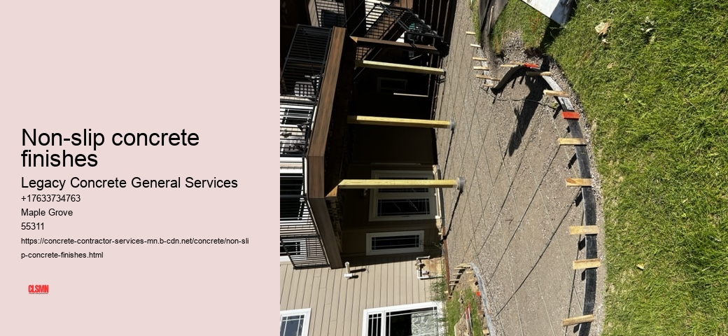 Non-slip concrete finishes